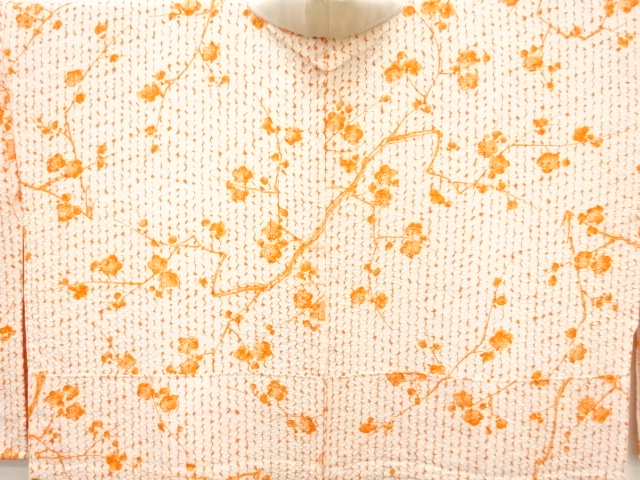  未使用品　板締め絞り　枝梅模様　長襦袢